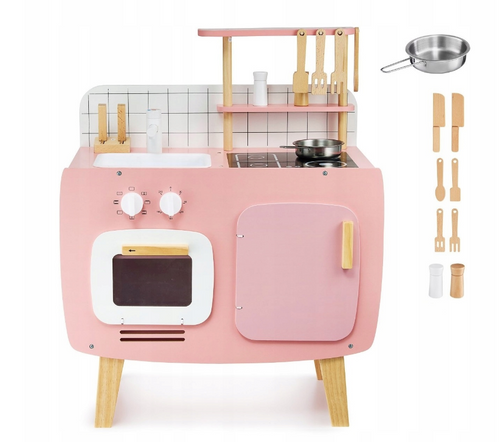 Kuchnia drewniana dla dzieci Retro + przybory kuchenna na Arena.pl