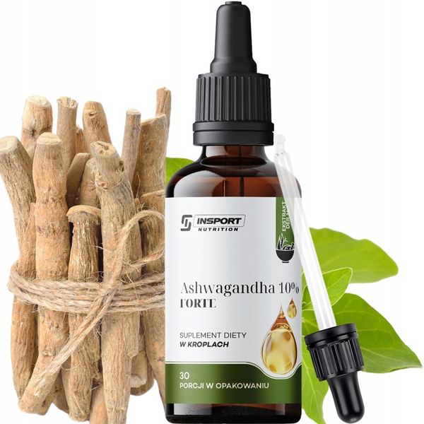 ASHWAGANDHA KROPLE 30ml FORTE 10% WITANOLIDÓW PAMIĘĆ KONCENTRACJA | INSPORT zdjęcie 1