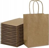 100x TORBY PAPIEROWE BRĄZOWE KRAFT 21x11x27cm Średnie Z UCHWYTEM PREZENTOWE