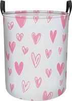 Kosz na pranie składany 40x50 cm worek organizer na zabawki biały serca