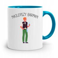 Kubek Błękitny Dla Barmana Najlepszy Barman Z Nadrukiem Ze Zdjęciem