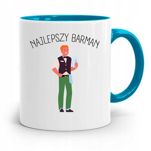 Kubek Błękitny Dla Barmana Najlepszy Barman Z Nadrukiem Ze Zdjęciem na Arena.pl