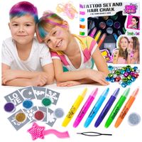 ZESTAW TATUAŻY KOLOROWANIA WŁOSÓW DZIECI KORALIKI