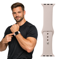Pasek do Apple Watch 38 40 41 42 (s10) silikonowy opaska bransoleta kremowy
