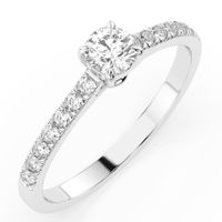 pierścionek z białego srebra 925 z diamentem (brylantem) 0,51 ct lab