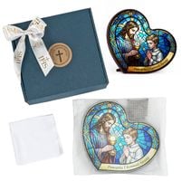 Obrazek Komunijny Witraż Pamiątka Komunii dla Chłopca Grawer od Chrzestnej