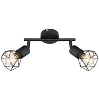 Industrialna LAMPA sufitowa XARA I 54802S-2 Globo druciana OPRAWA metalowy plafon reflektorki czarne