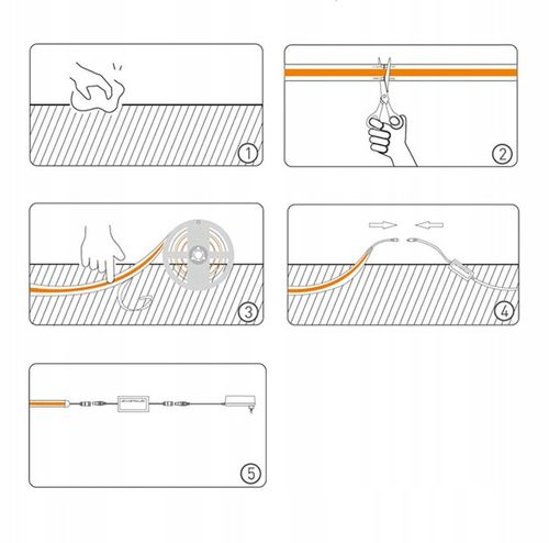 Taśma LED COB 12V 5M rolki NEON linia biała ciepła 3000k 900lm/m 10W na Arena.pl