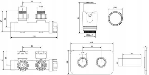MEXEN G00 ZESTAW TERMOSTATYCZNY KĄTOWY Z MASKOWNICĄ S DUPLEX DN50 CZARNY na Arena.pl