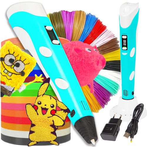 ZESTAW MAGICZNY DŁUGOPIS 3D PEN DRUKARKA STOJAK + WKŁADY DLA DZIECI 65M na Arena.pl