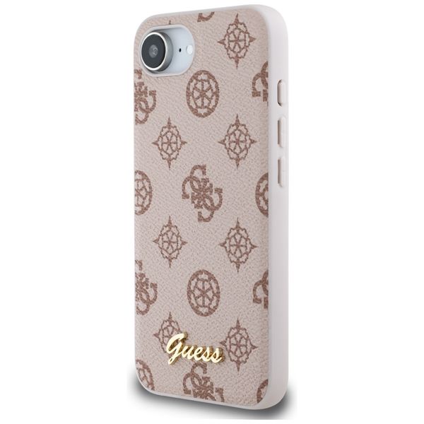 etui guess peony script logo magsafe do iphone 16e brązowy zdjęcie 2