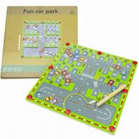 DREWNIANA UKŁADANKA MAGNETYCZNA UKŁADANKA LABIRYNT DOPASUJ LITERY