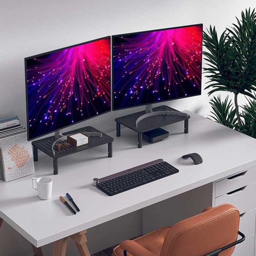 Podstawka pod monitor laptop NANKIN czarna + szuflada na Arena.pl