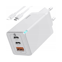 Ładowarka sieciowa Baseus GaN5 Pro 2C+U USB-A / USB-C 65W PD QC3.0 Biała