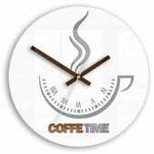 zegar ścienny coffee time ii white