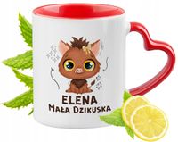 Kubek Czerwony Z Uszkiem W Kształcie Serca Dla Eleny Na Prezent