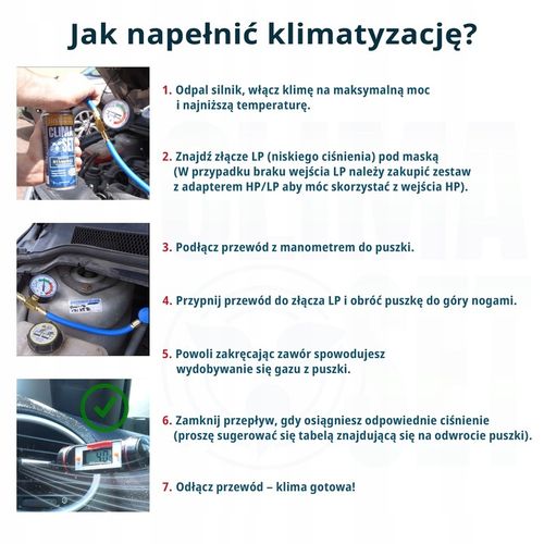 Gaz do klimatyzacji R134a 626g XL z przewodem ClimaSet na Arena.pl