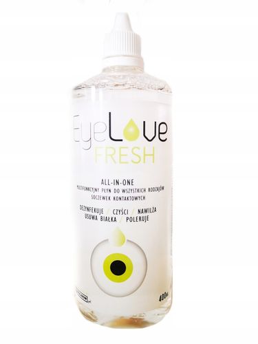 Płyn do soczewek z hialuronianem sodu EyeLove Fresh 400 ml +pojemnik na Arena.pl