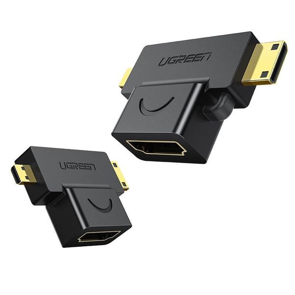 Adapter mini / micro HDMI do HDMI UGREEN 20144 (czarny) zdjęcie 1