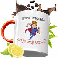 Kubek Pomarańczowy Dla Pielęgniarki Na Prezent Z Nadrukiem Ze Zdjęciem
