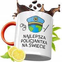 Kubek Pomarańczowy Dla Policjanta Idealny Prezent Z Nadrukiem Ze Zdjęciem