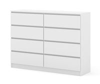 Komoda MAJA S8 140 cm biały mat 8 szuflad