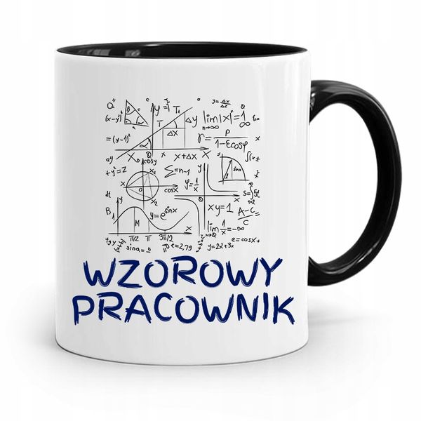 Dla Pracownika Kubek Czarny Wzorowy Pracownik Z Nadrukiem Ze Zdjęciem zdjęcie 1