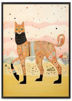 Plakat ilustracja wysoki kot 50x70 cm w czarnej ramie