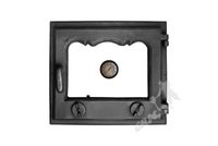 DRZWI D1 PRAWE - 33X38 CM + TERMOMETR 0-500°C żeliwne do pieca piecowe kaflowe