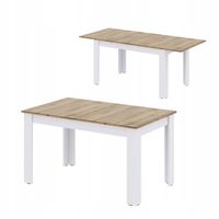 Stół rozkładany LOFT 90x160/225 do jadalni - dąb wotan / biały