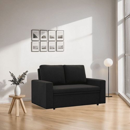 Sofa dwuosobowa, BLOM, Mikrofaza, 148x87x90 cm, czarny | TYLETEGOTU na Arena.pl