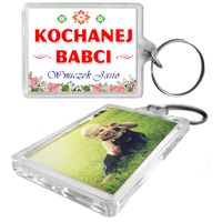 PREZENT NA DZIEŃ BABCI brelok ze zdjęciem i dedykacją