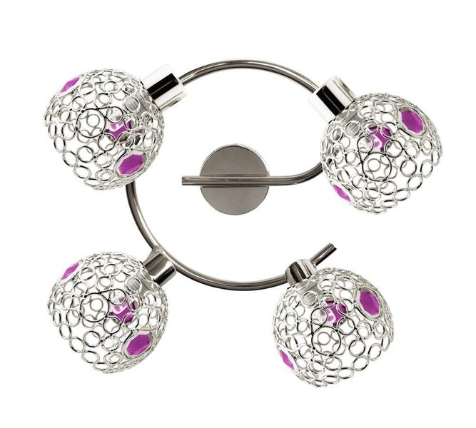 Aron spirala 4x40W G9 chrom kryształ fiolet zdjęcie 1