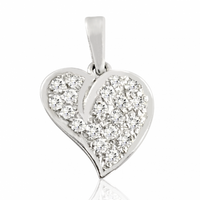 SREBRNY WISIOREK SERDUSZKO Z CYRKONIAMI SREBRO PRÓBY 925