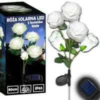 LAMPA SOLARNA OGRODOWA WBIJANA LED RÓŻA 80cm Sztuczne Kwiaty Lampki Solarne