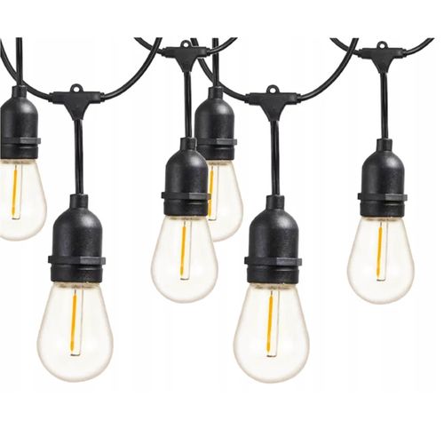 2X GIRLANDA ŚWIETLNA OGRODOWA LAMPKI 20X ŻARÓWKI 20m 20LED WODOODPORNA ŁĄCZ na Arena.pl