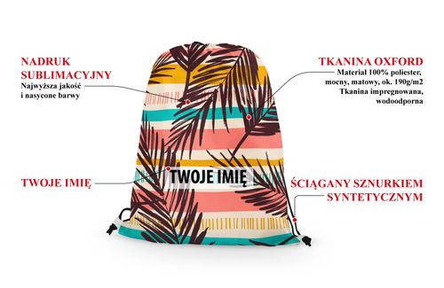 WORKO-PLECAK z Twoim imieniem Zielona geometria I 093 na Arena.pl