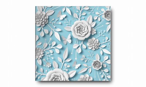 OBRAZ NA PŁÓTNIE 077 Papierowe kwiaty 40x40cm na Arena.pl