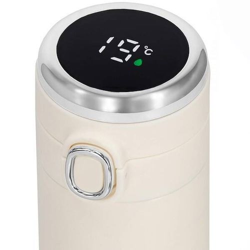 Kubek termiczny 420 ml ze stali nierdzewnej na kawę herbatę, z wyświetlaczem temp. kremowy na Arena.pl