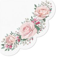 serwetki okrągłe 3-warstwowe roses 32cm 12 szt.
