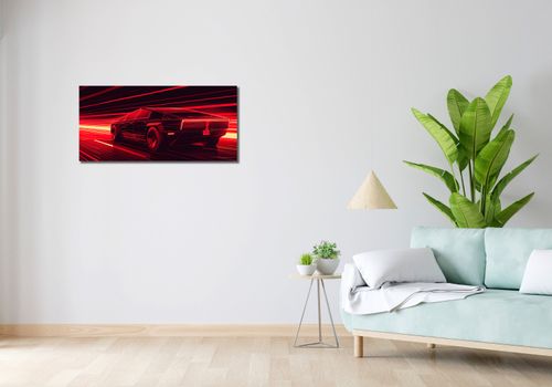 Obraz 90x40cm Prędkość w Czerwonym Neonie na Arena.pl
