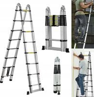 SKŁADANA DRABINA ALUMINIOWA 5M DRABINA TELESKOPOWA