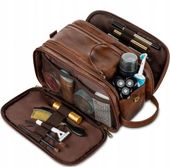 KOSMETYCZKA SKÓRZANA PODRÓŻNA MĘSKA WODOODPORNA