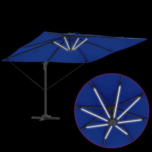 Parasol plażowy lazurowy błękit 286 x 285 x 270 cm Aluminium na Arena.pl