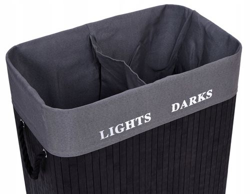 KOSZ NA PRANIE BIELIZNĘ Z BAMBUSA POJEMNIK DO SEGREGACJI KOLORÓW LOFT 100L na Arena.pl