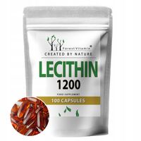 LECYTYNA 1200mg PAMIĘĆ KONCENTRACJA 100kaps FOSFOLIPIDY CHOLINA ZMĘCZENIE