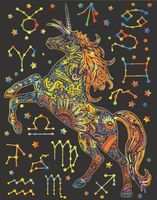 KOLOROWANKA WELWETOWA 47x35CM JEDNOROŻEC NIEBO COLORVELVET