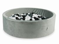 Suchy basen z piłeczkami 700 sztuk 130x40 Velvet szary (białe, grafitowe, czarne, białe sweterkowe)