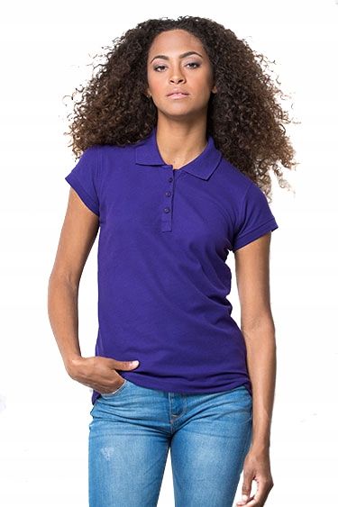 KOSZULKA POLO damska POLÓWKA bawełniana JHK POPL-200 fuksja FU r. M zdjęcie 3