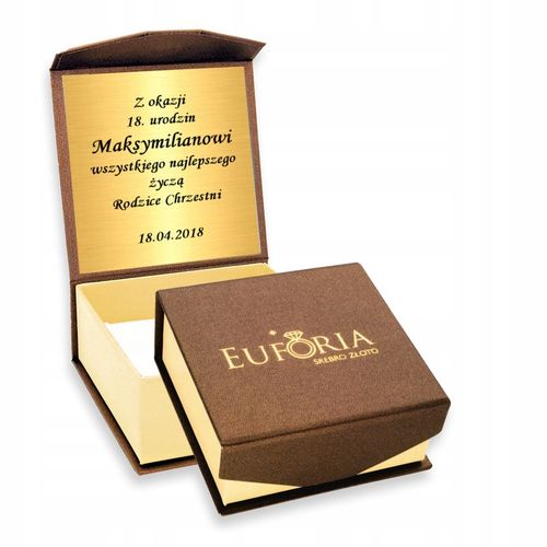 Złoty Łańcuszek 925 Krzyżyk Męski Grawer Dzień Taty Komunia na Arena.pl